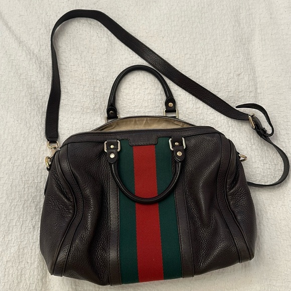 Gucci Barrel bag dark brown + classic Gucci trim - Picture 1 of 6
